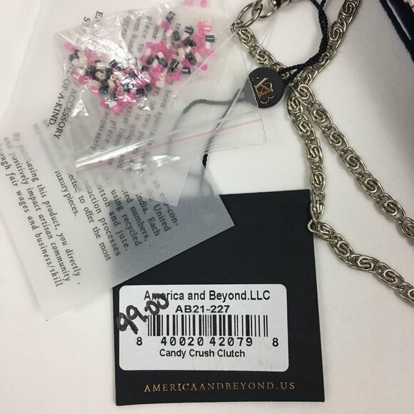 America & Beyond Candy Crush Clutch Beaded Removable Chain Strap - Picture 9 of 13